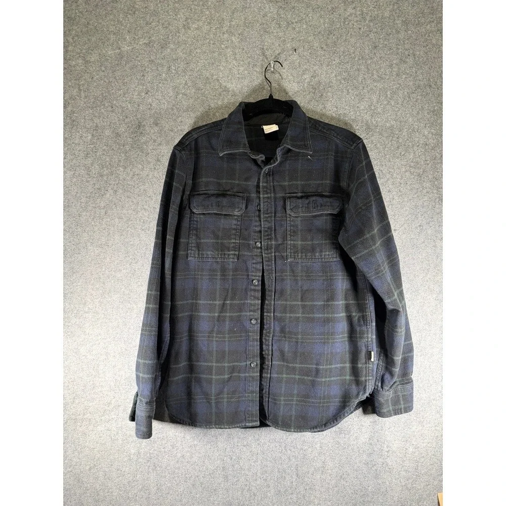 The North Face Mens Plaid Flannel Button Down Shirt Navy Green‎ Size Medium